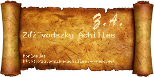 Závodszky Achilles névjegykártya